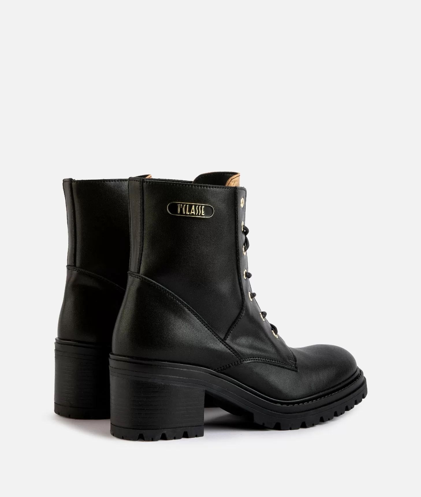 Alviero Martini 1a Classe Anfibi In Pelle Liscia Con Placchetta 1ᴬ Classe Neri