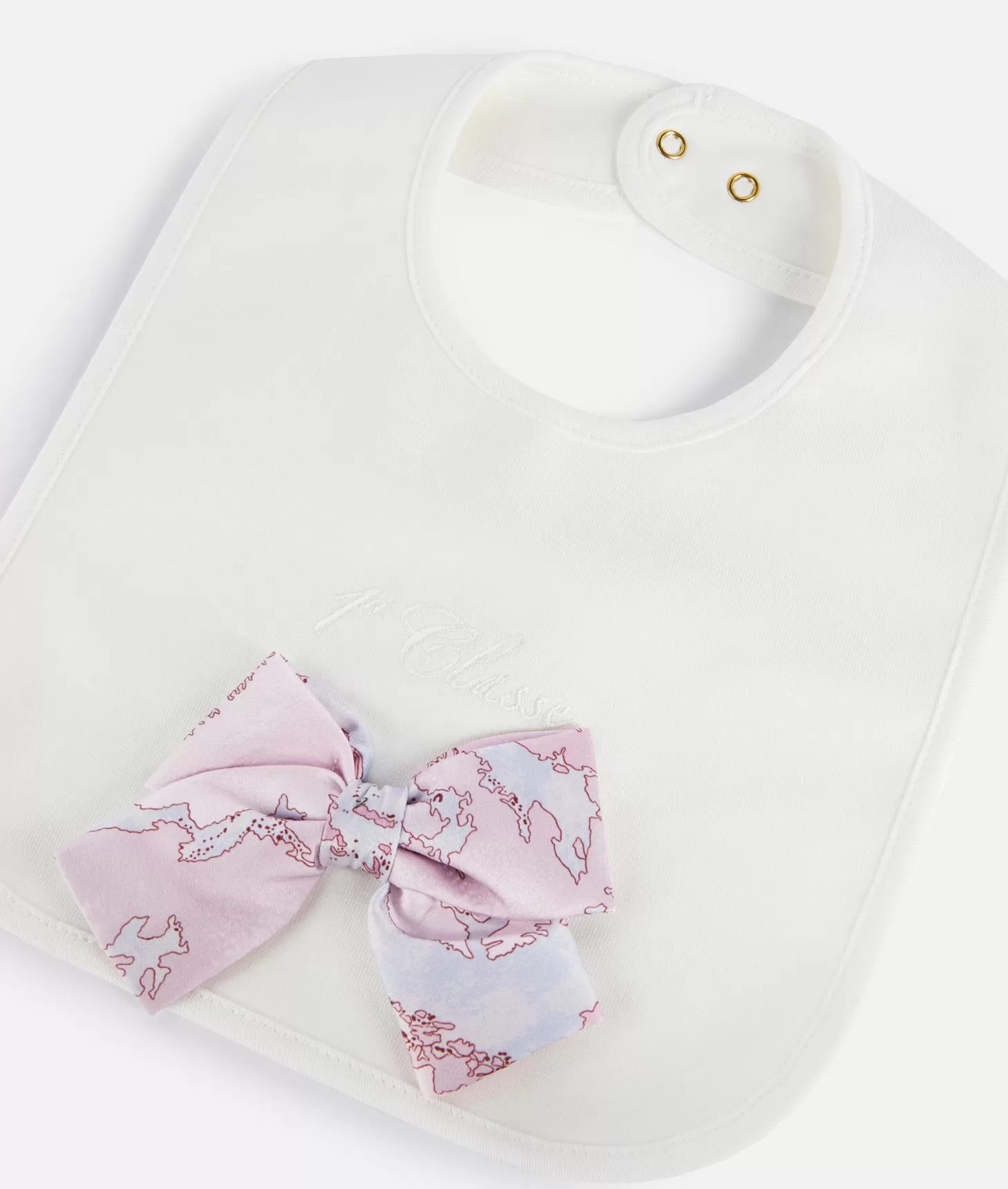 Alviero Martini 1a Classe Bavaglino In Cotone Con Fiocco Geo Lady Rosa