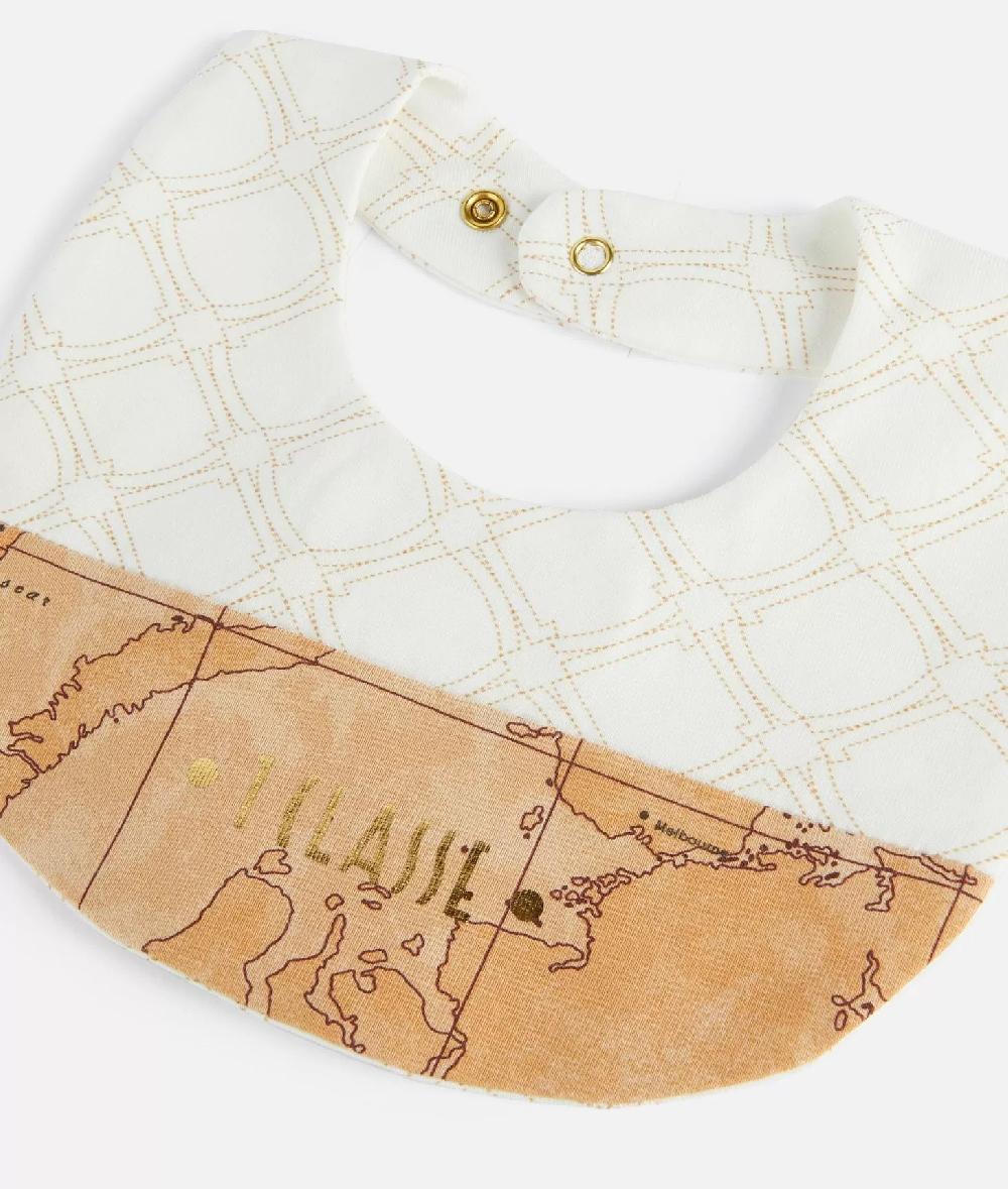 Alviero Martini 1a Classe Bavaglino In Cotone Con Loghi 1C E Inserto Geo Classic Naturale