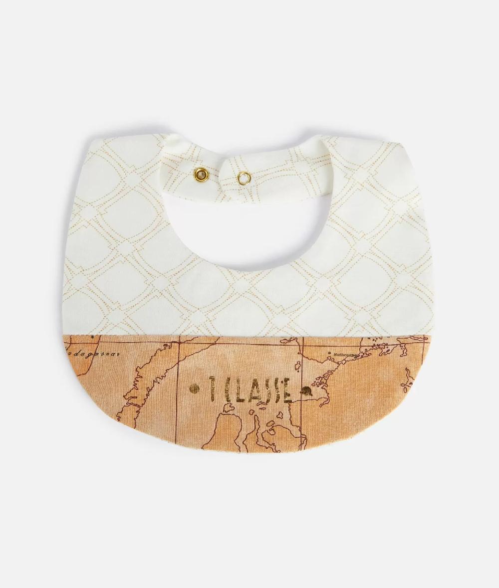 Alviero martini 1a classe Bavaglino in cotone con loghi 1C e inserto Geo Classic Naturale