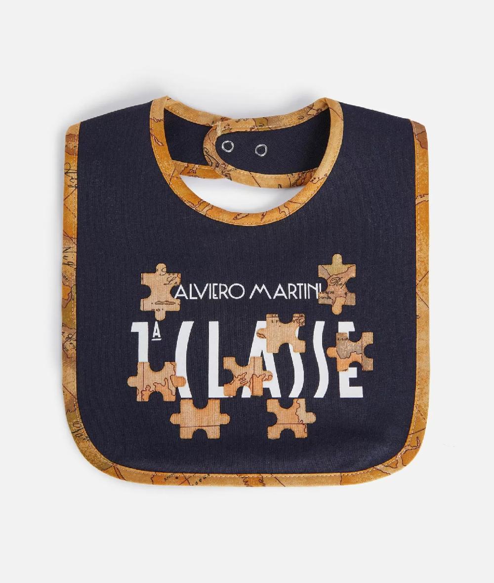 Alviero martini 1a classe Bavaglino in cotone Geo Puzzle Blu