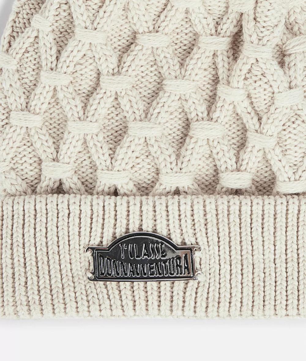 Alviero Martini 1a Classe Berretto In Misto Lana Con Pompon Bianco Latte