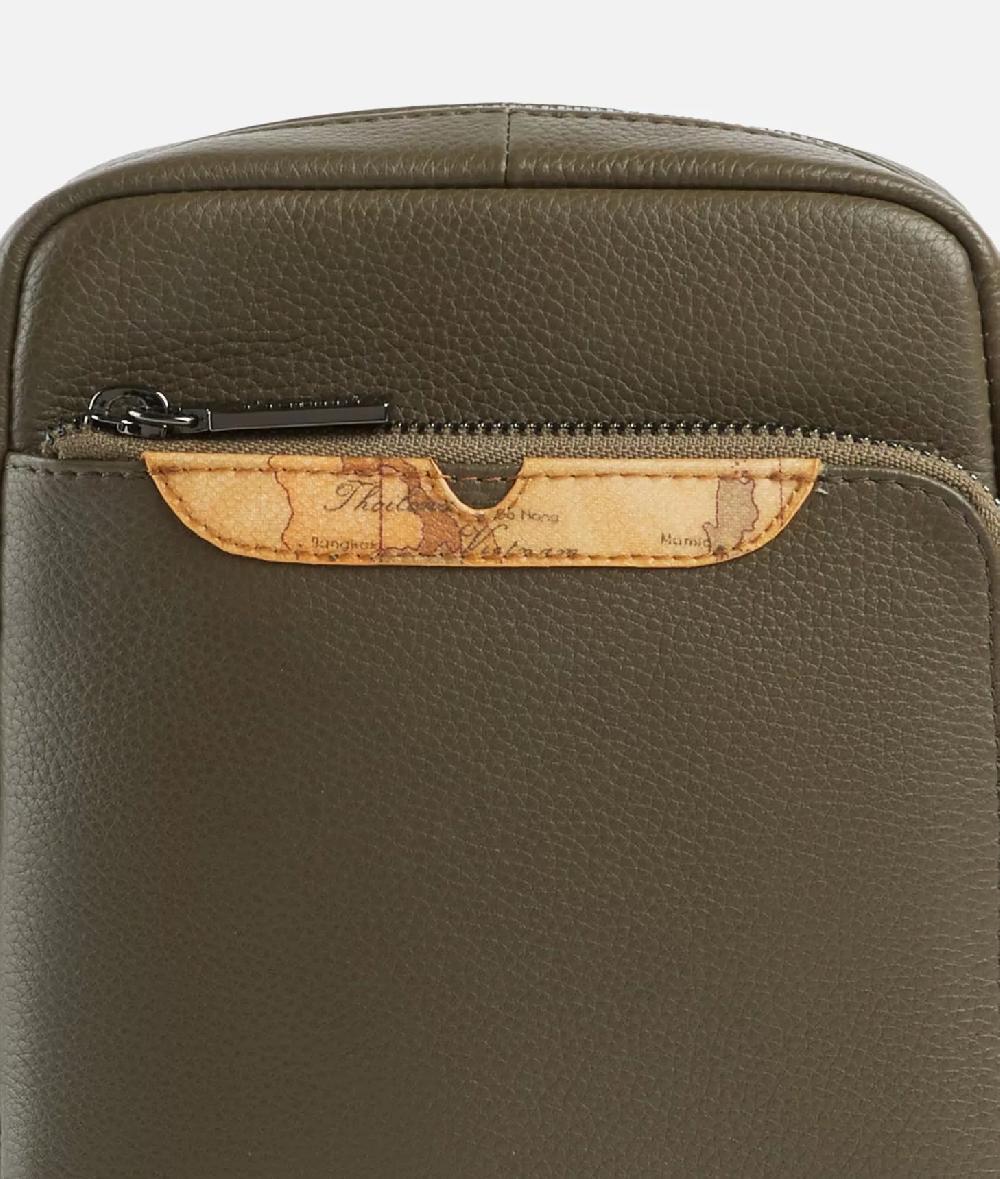 Alviero Martini 1a Classe Beta Leather Bandoliera Piccola Verde Militare