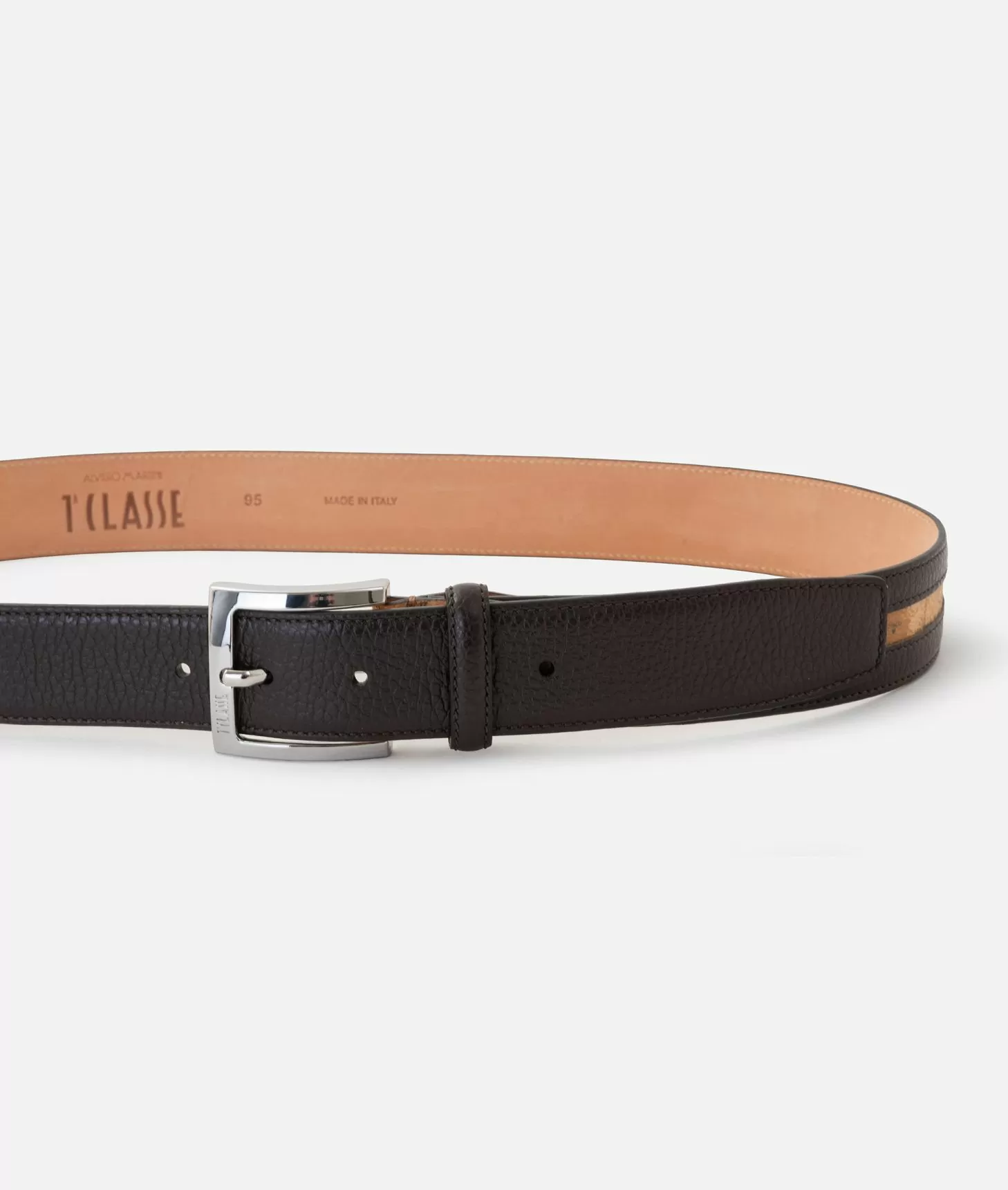 Alviero Martini 1a Classe Beta Leather Cintura Uomo Testa Di Moro