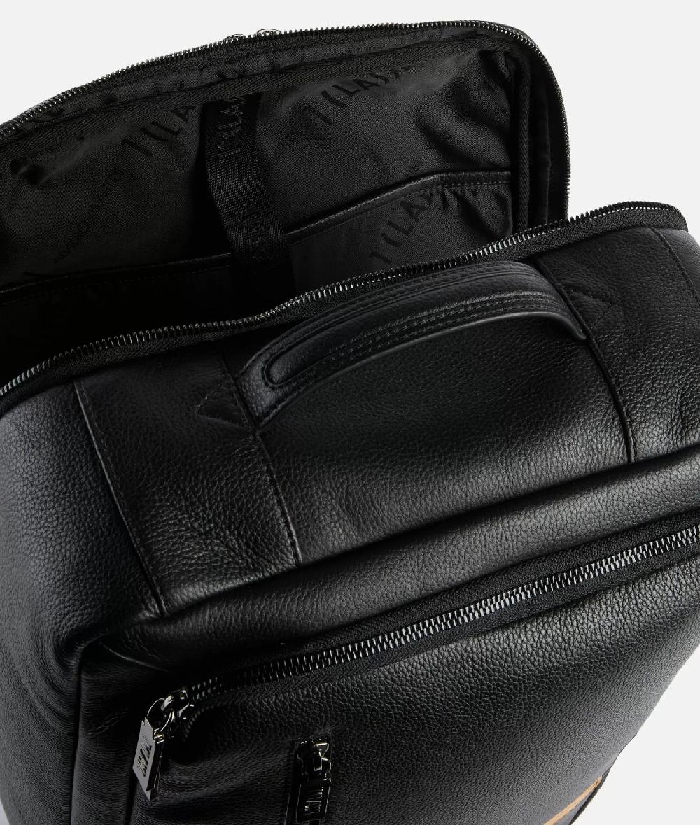 Alviero Martini 1a Classe Beta Leather Zaino Da Viaggio Tripla Portabilità Nero