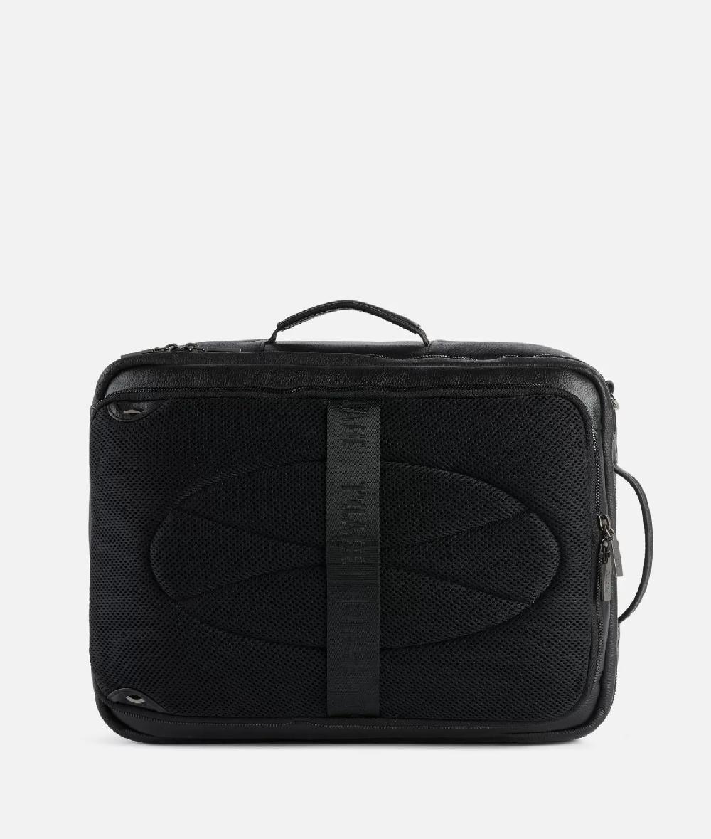 Alviero Martini 1a Classe Beta Leather Zaino Da Viaggio Tripla Portabilità Nero