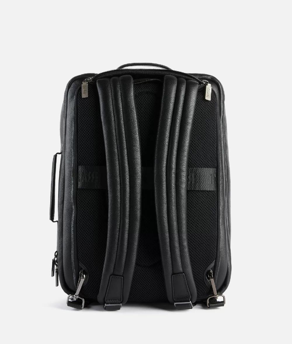 Alviero Martini 1a Classe Beta Leather Zaino Da Viaggio Tripla Portabilità Nero