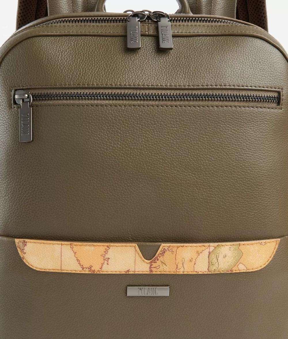 Alviero Martini 1a Classe Beta Leather Zaino Portacomputer Verde Militare