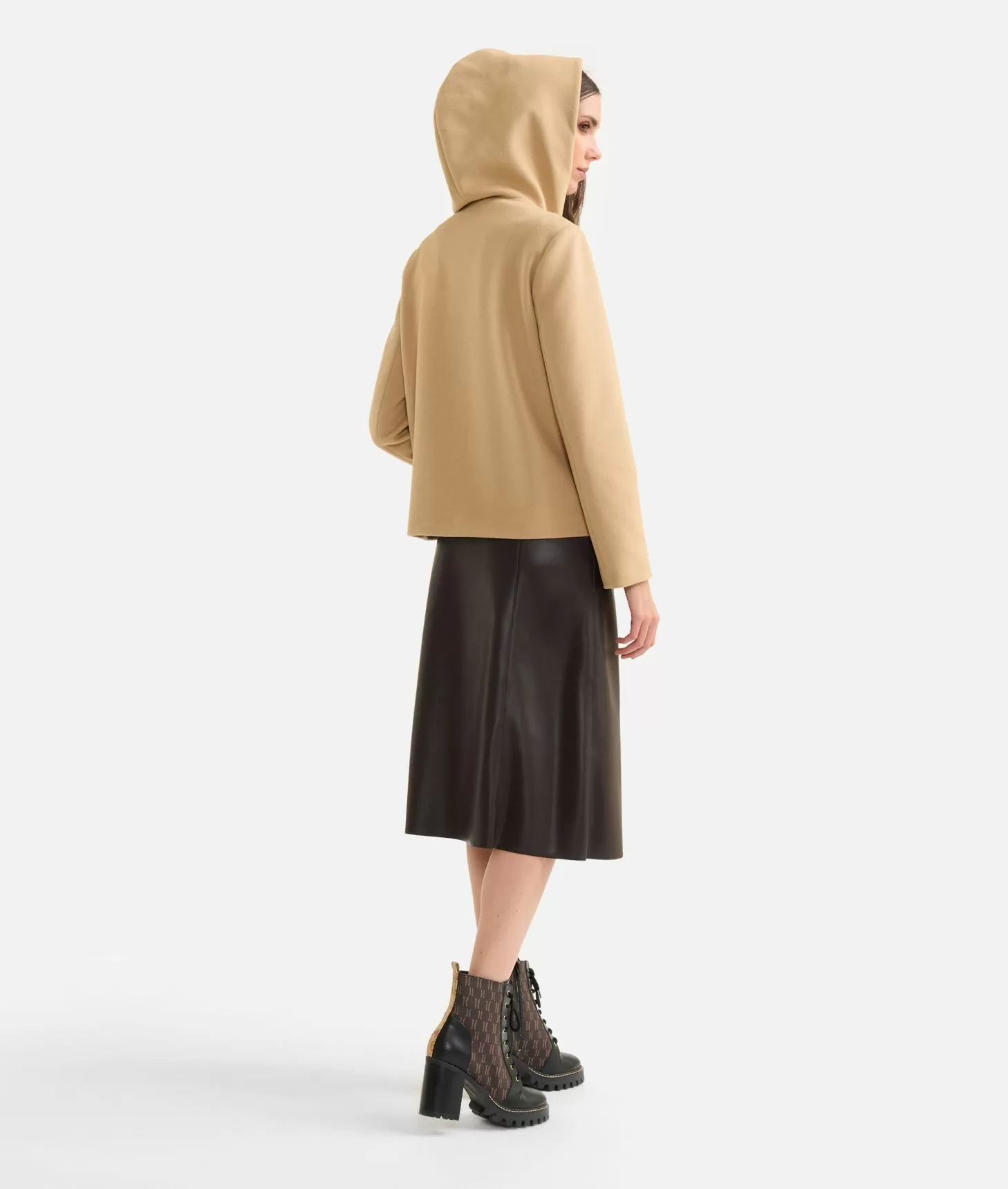 Alviero Martini 1a Classe Blouson Con Cappuccio In Velour Cammello