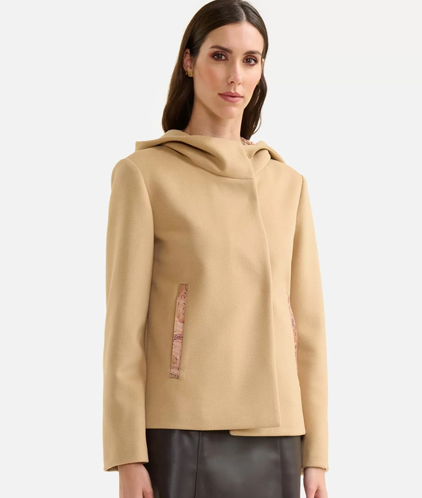 Alviero Martini 1a Classe Blouson Con Cappuccio In Velour Cammello