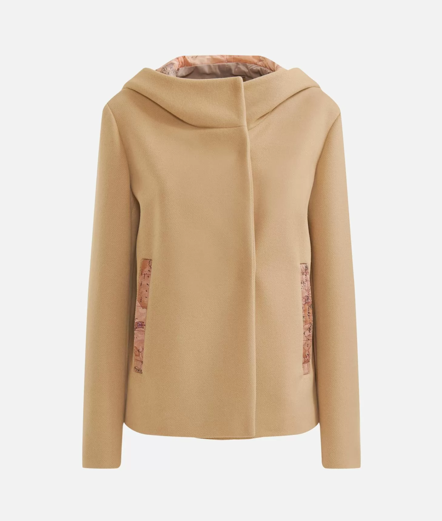 Alviero Martini 1a Classe Blouson Con Cappuccio In Velour Cammello