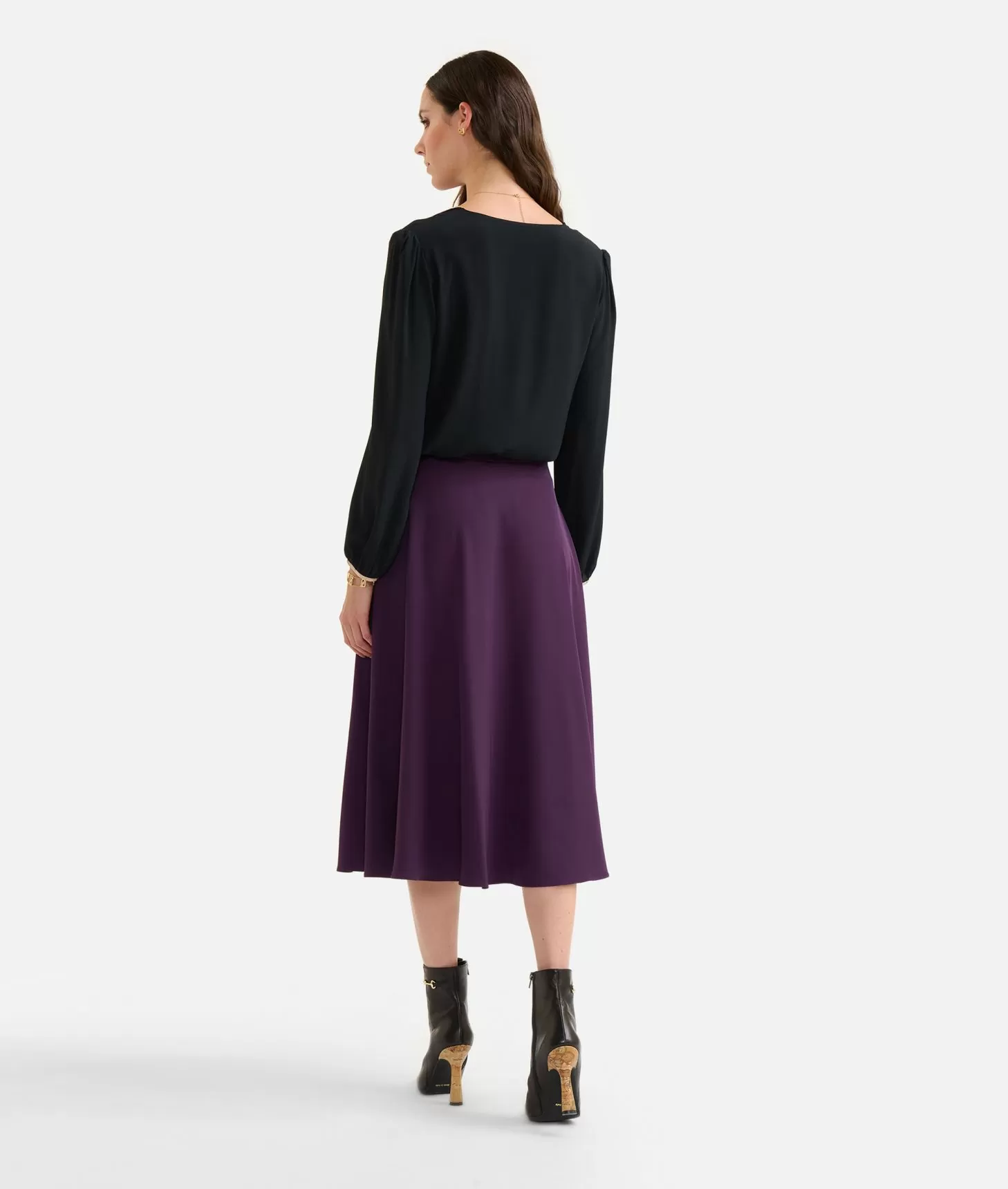 Alviero Martini 1a Classe Blusa Con Revers In Crêpe De Chine Nera