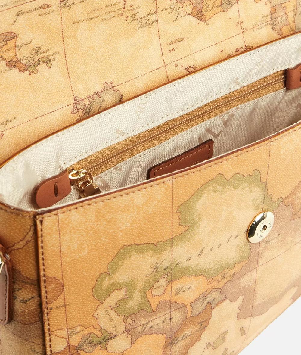 Alviero Martini 1a Classe Borsa A Tracolla Con Patta In Tessuto Stampa Geo Classic Naturale