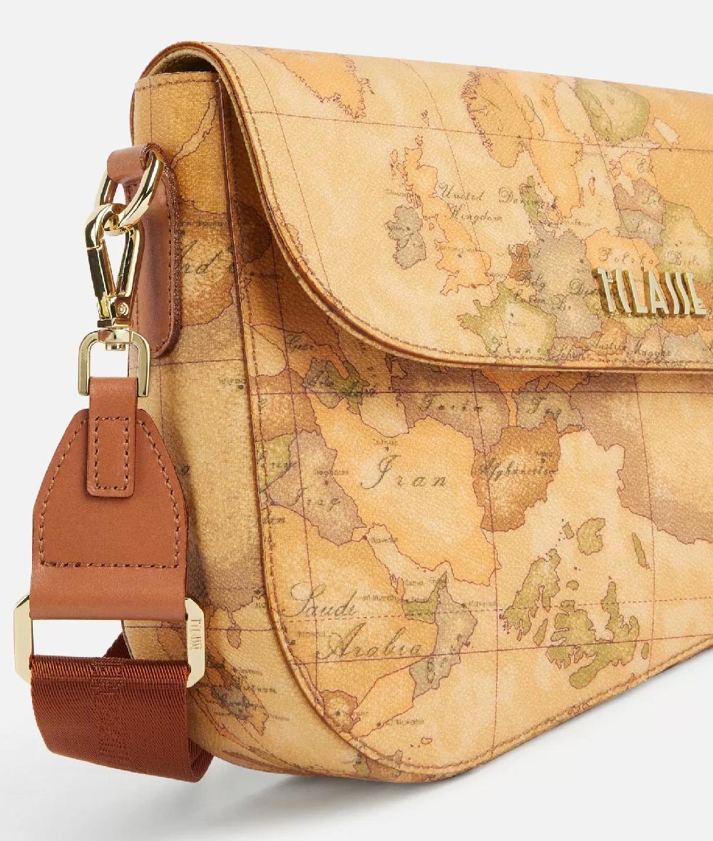 Alviero Martini 1a Classe Borsa A Tracolla Con Patta In Tessuto Stampa Geo Classic Naturale