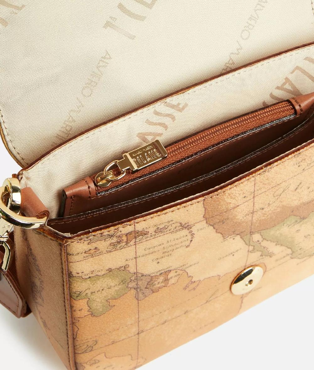 Alviero Martini 1a Classe Borsa A Tracolla In Tessuto Stampa Geo Classic Naturale