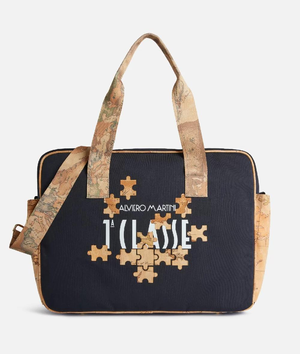 Alviero martini 1a classe Borsa per il cambio Geo Puzzle Blu
