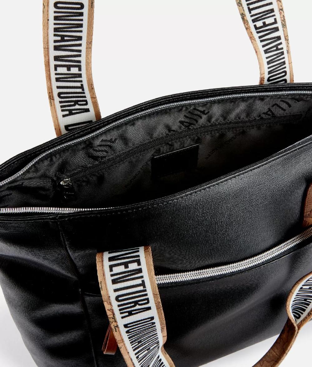 Alviero Martini 1a Classe Borsa Shopping Donnavventura In Tessuto Saffiano Nera