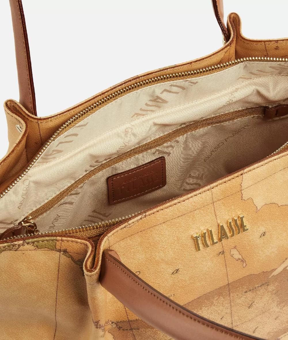 Alviero Martini 1a Classe Borsa Shopping In Tessuto Stampa Geo Classic Naturale