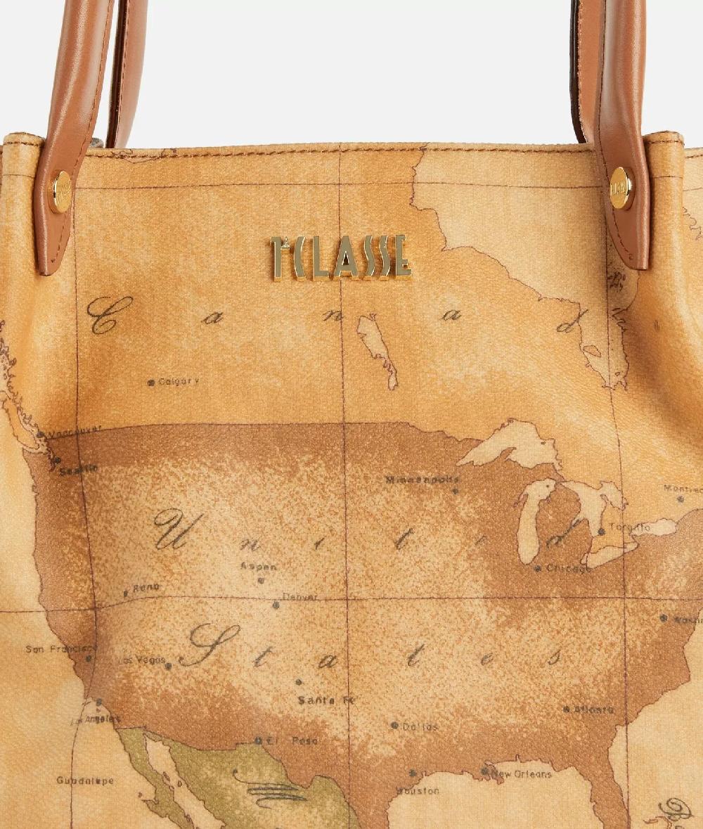 Alviero Martini 1a Classe Borsa Shopping In Tessuto Stampa Geo Classic Naturale