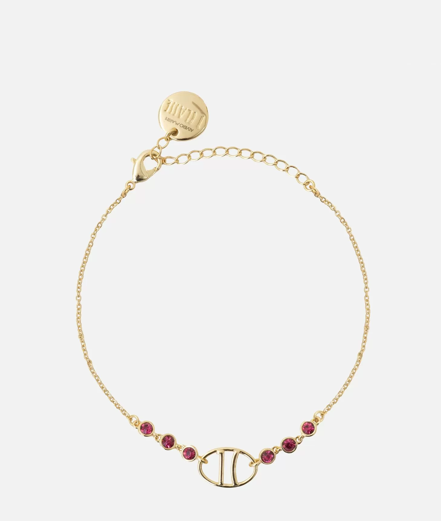 Alviero martini 1a classe Bracciale con logo 1C e pietre magenta Oro