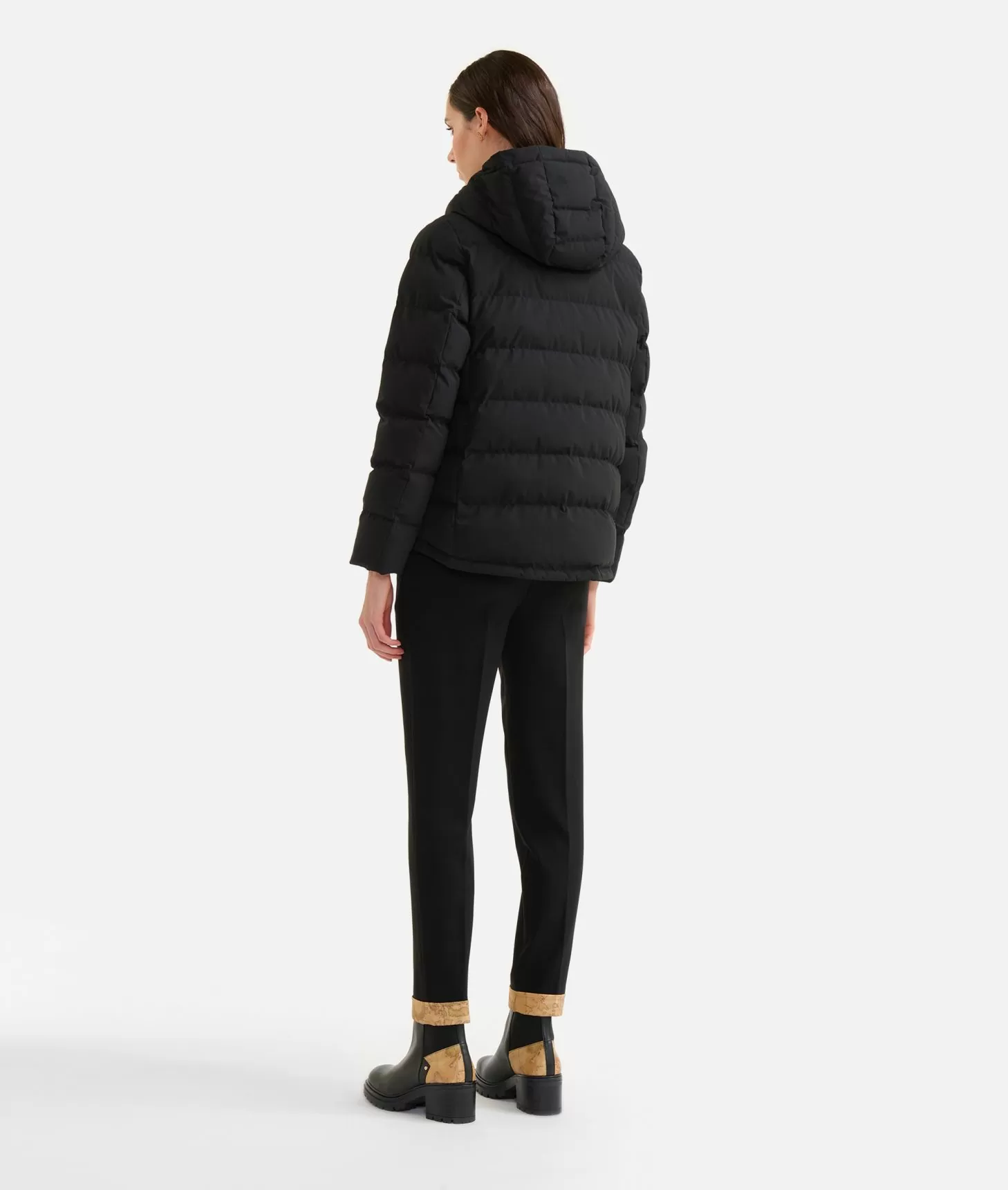 Alviero Martini 1a Classe Caban Corto Imbottito In Nylon Tecnico Nero