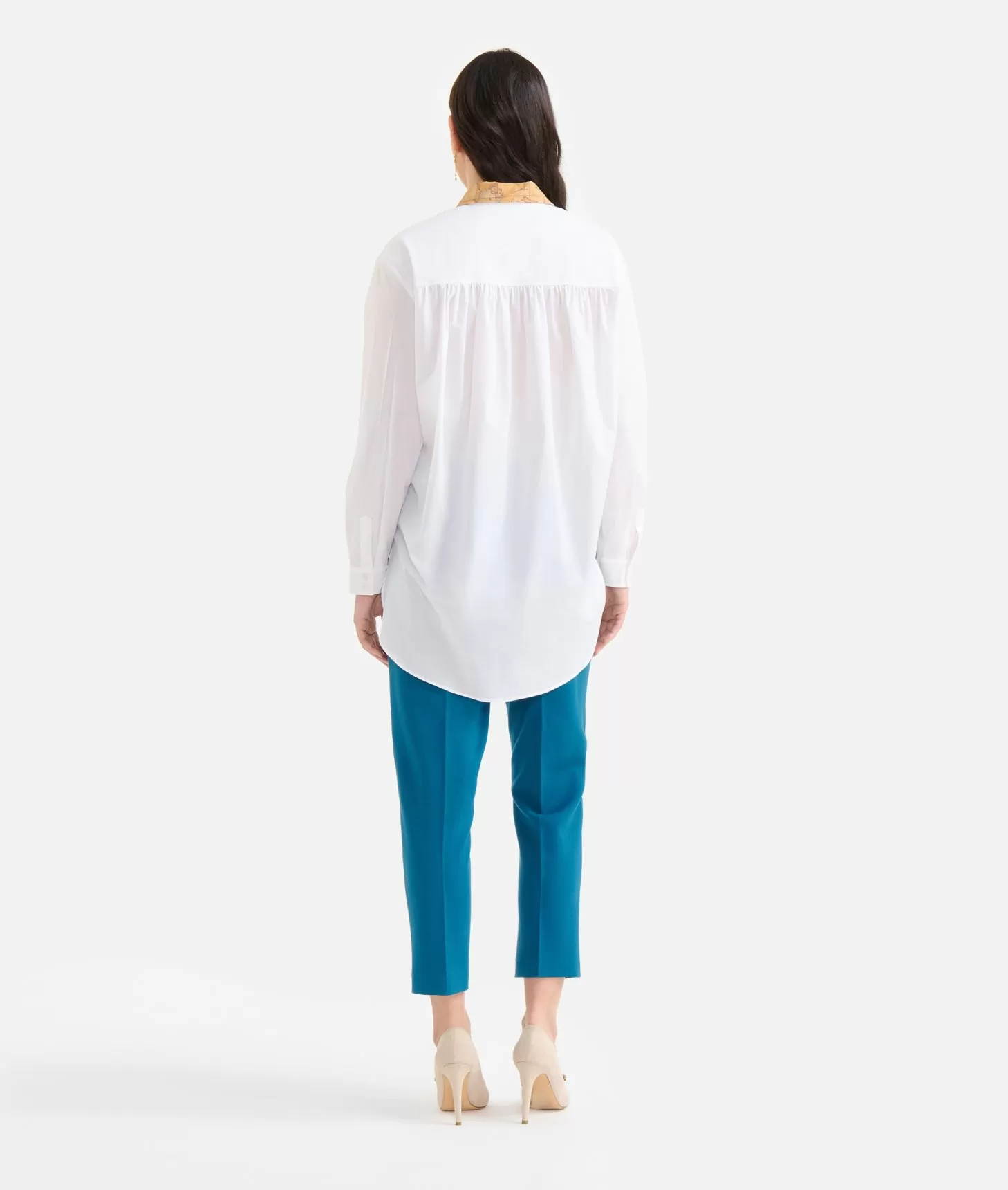 Alviero Martini 1a Classe Camicia Oversize In Popeline Di Cotone Stretch Bianca