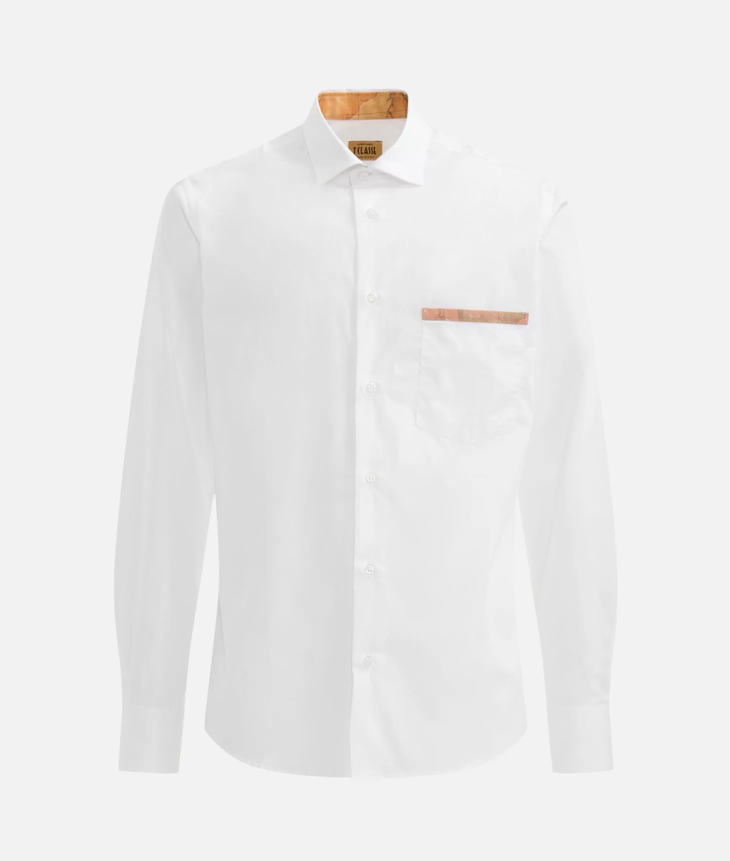 Alviero Martini 1a Classe Camicia Slim In Cotone Con Dettaglio Tasca Bianca
