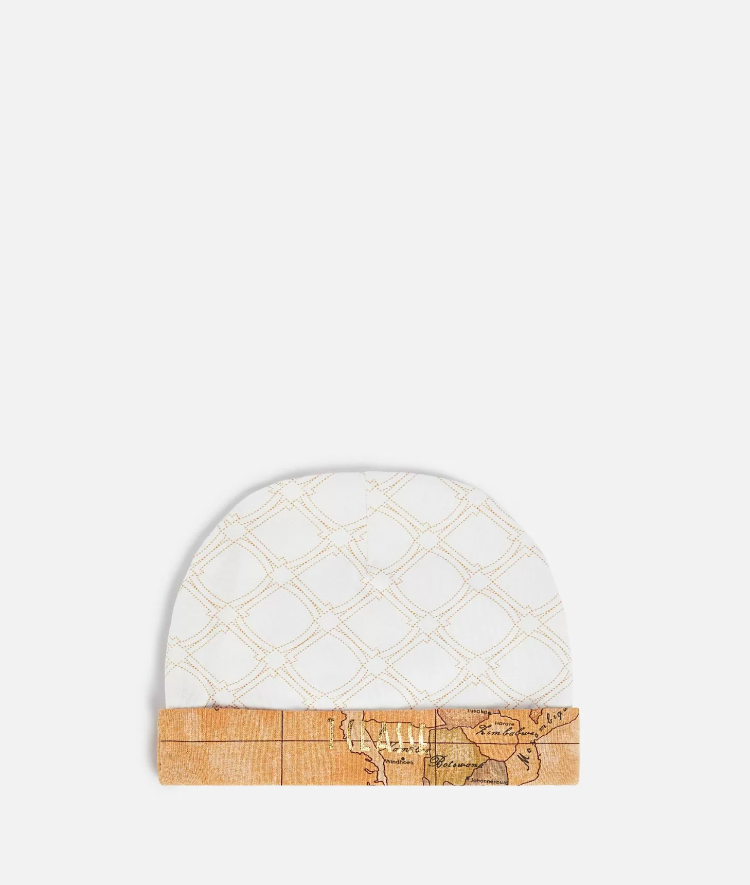 Alviero martini 1a classe Cappellino in cotone con loghi 1C e risvolto Geo Classic Naturale