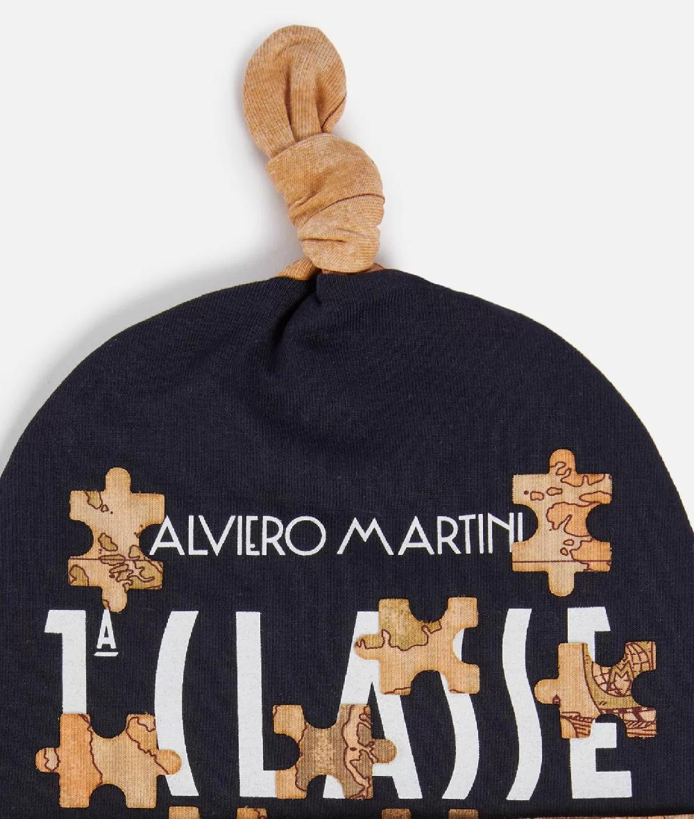 Alviero Martini 1a Classe Cappellino In Cotone Geo Puzzle Blu