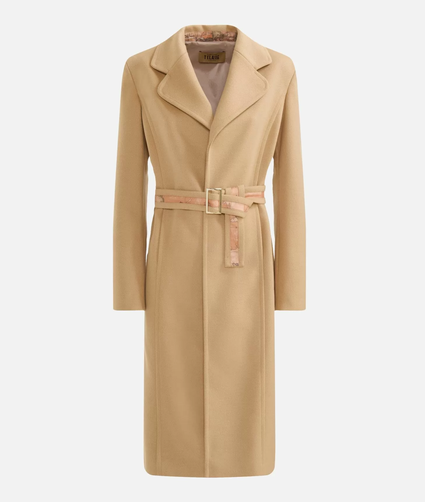 Alviero Martini 1a Classe Cappotto Lungo In Velour Cammello