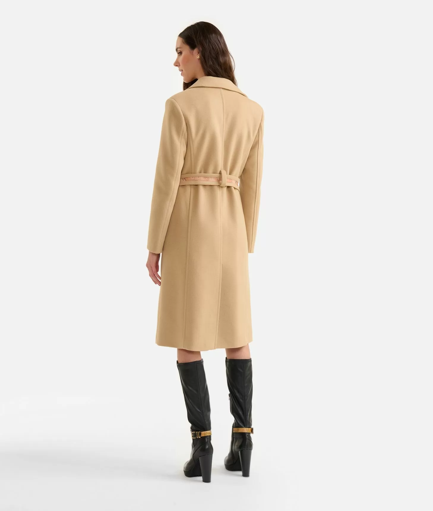 Alviero Martini 1a Classe Cappotto Lungo In Velour Cammello