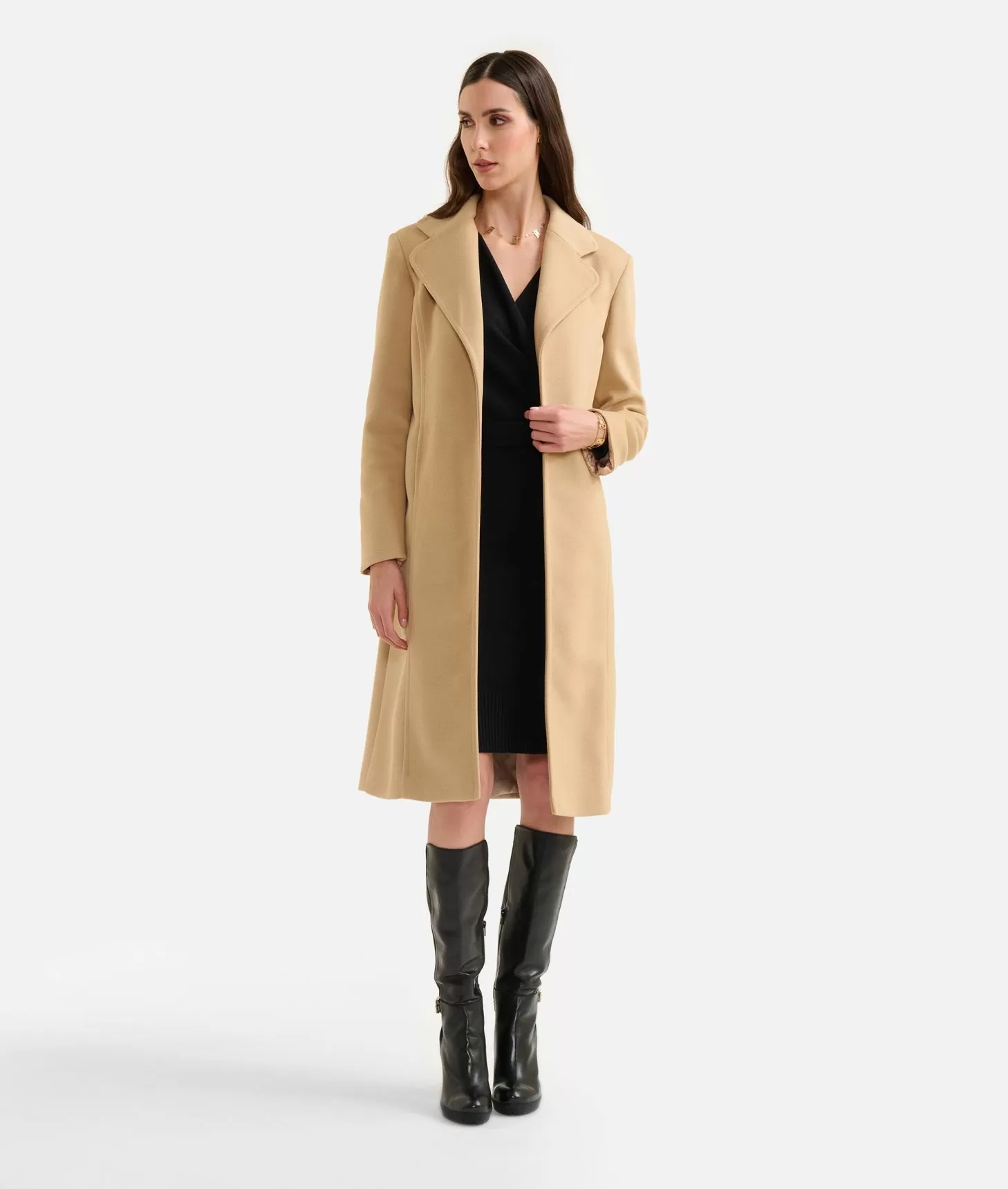 Alviero martini 1a classe Cappotto lungo in velour Cammello