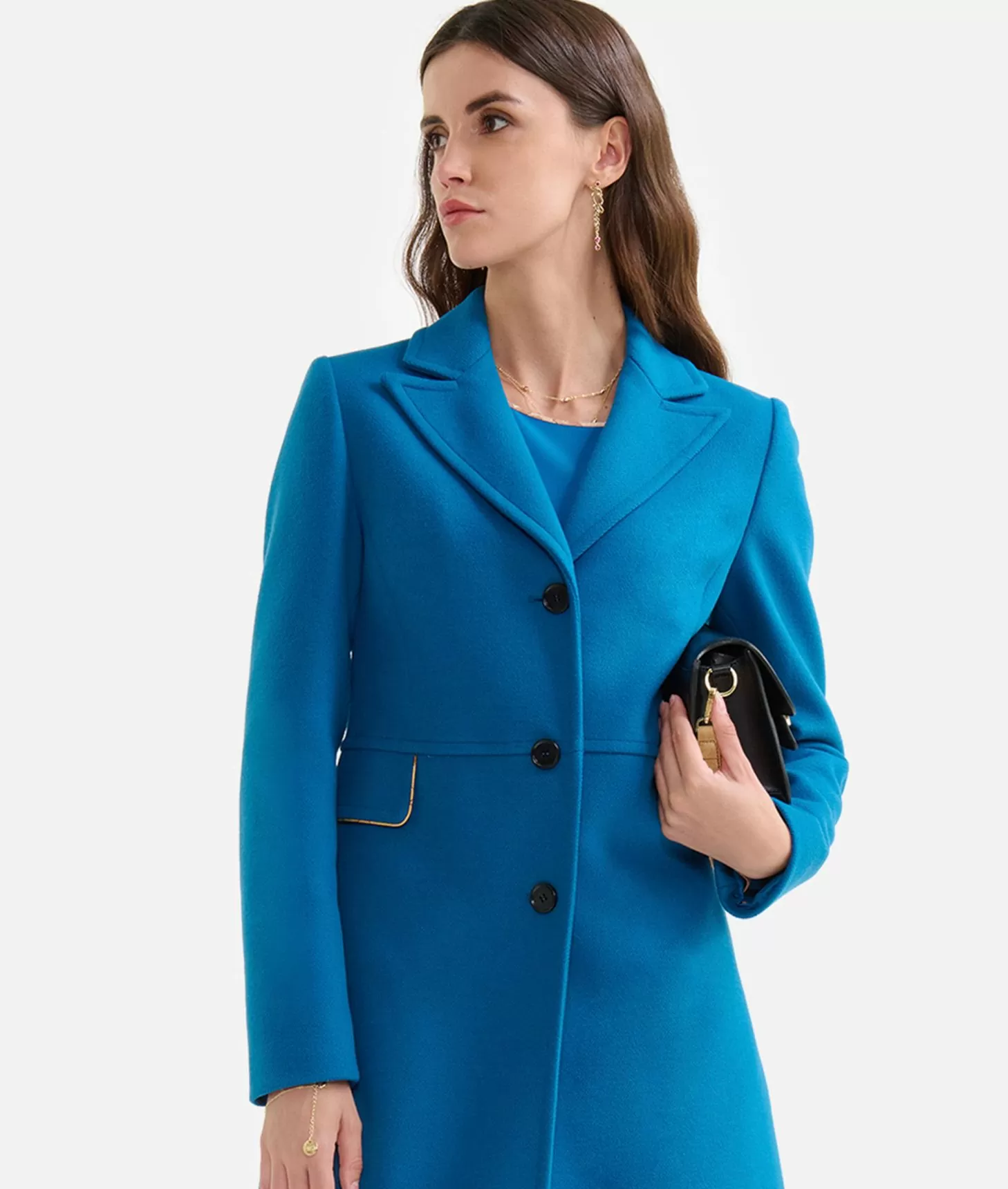 Alviero Martini 1a Classe Cappotto Midi In Velour Blu Di Prussia