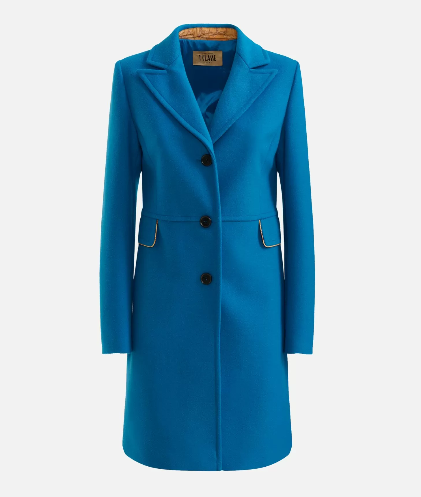 Alviero Martini 1a Classe Cappotto Midi In Velour Blu Di Prussia