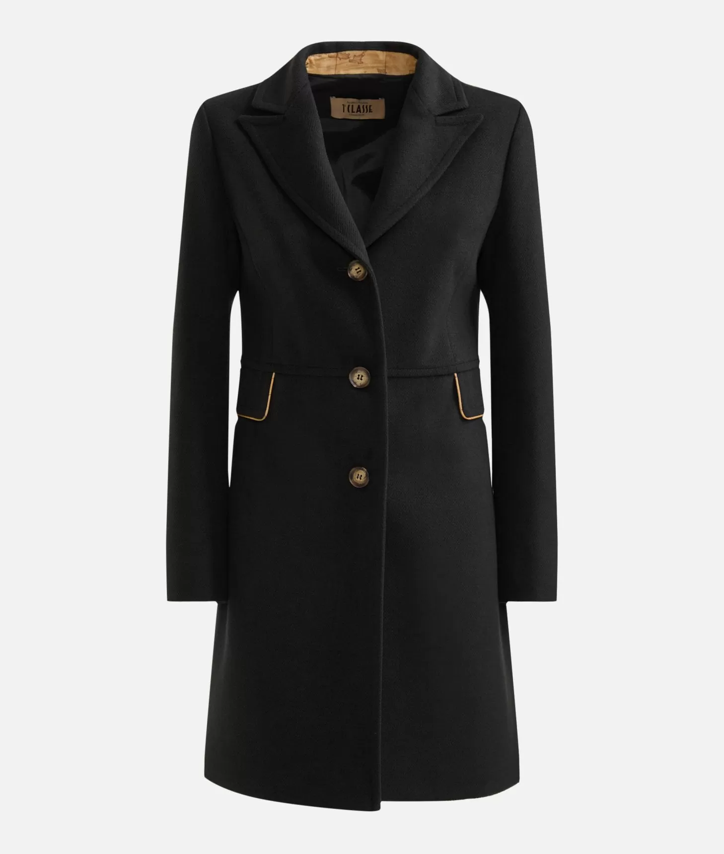 Alviero Martini 1a Classe Cappotto Midi In Velour Nero