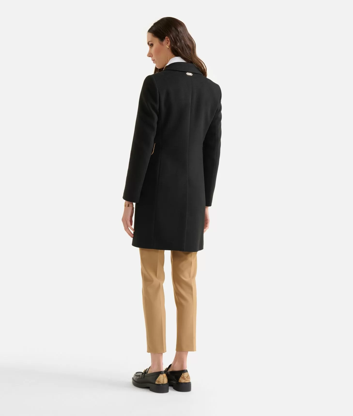 Alviero Martini 1a Classe Cappotto Midi In Velour Nero