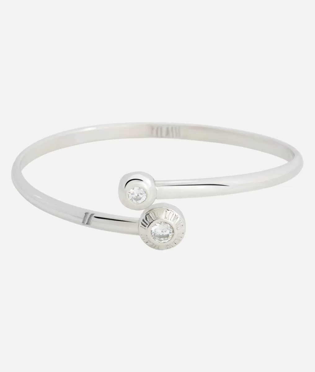 Alviero martini 1a classe Champs-Élysées bracciale rigido con zirconi bianchi in Argento