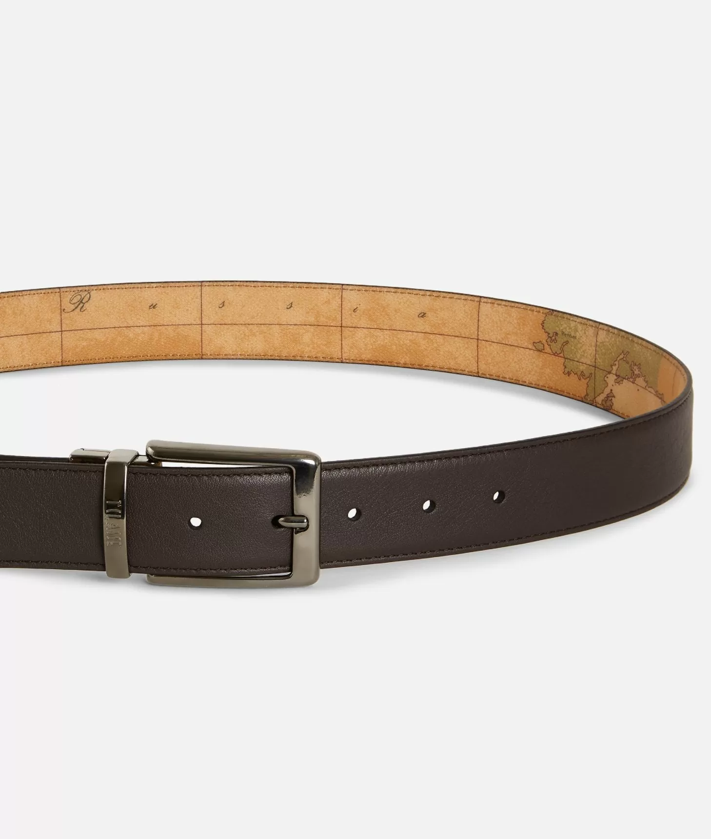 Alviero Martini 1a Classe Cintura Uomo Reversibile In Pelle Marrone