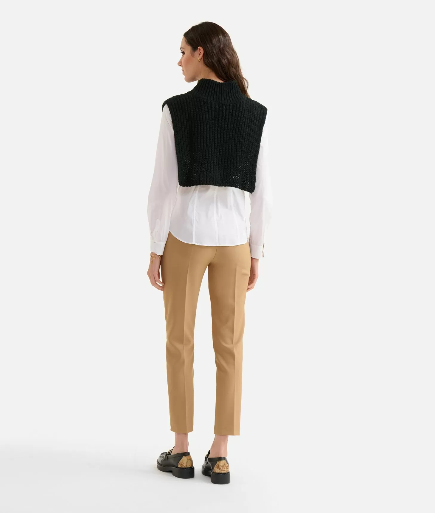 Alviero Martini 1a Classe Collo In Filato Di Lana Mohair Nero