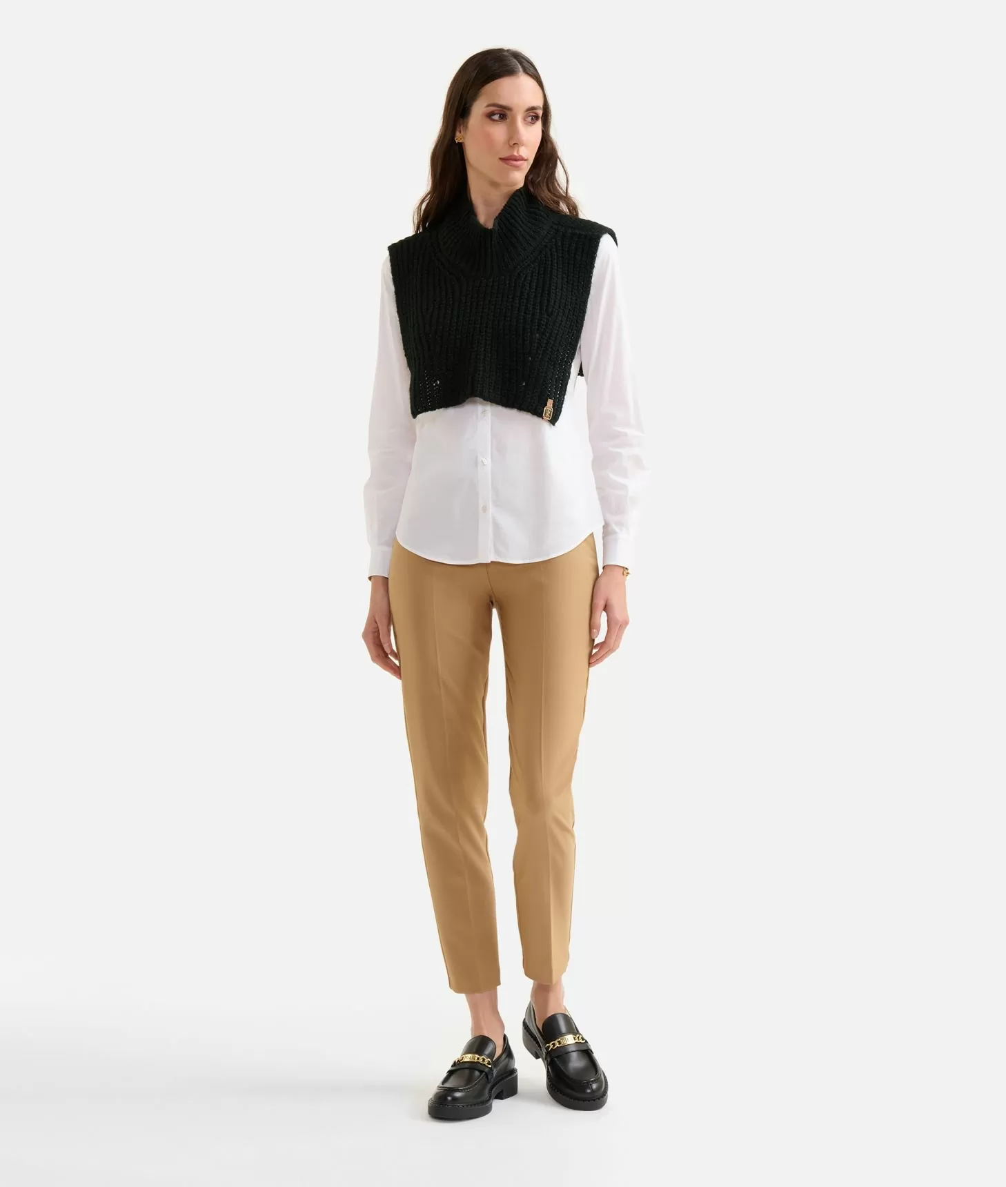 Alviero martini 1a classe Collo in filato di lana mohair Nero