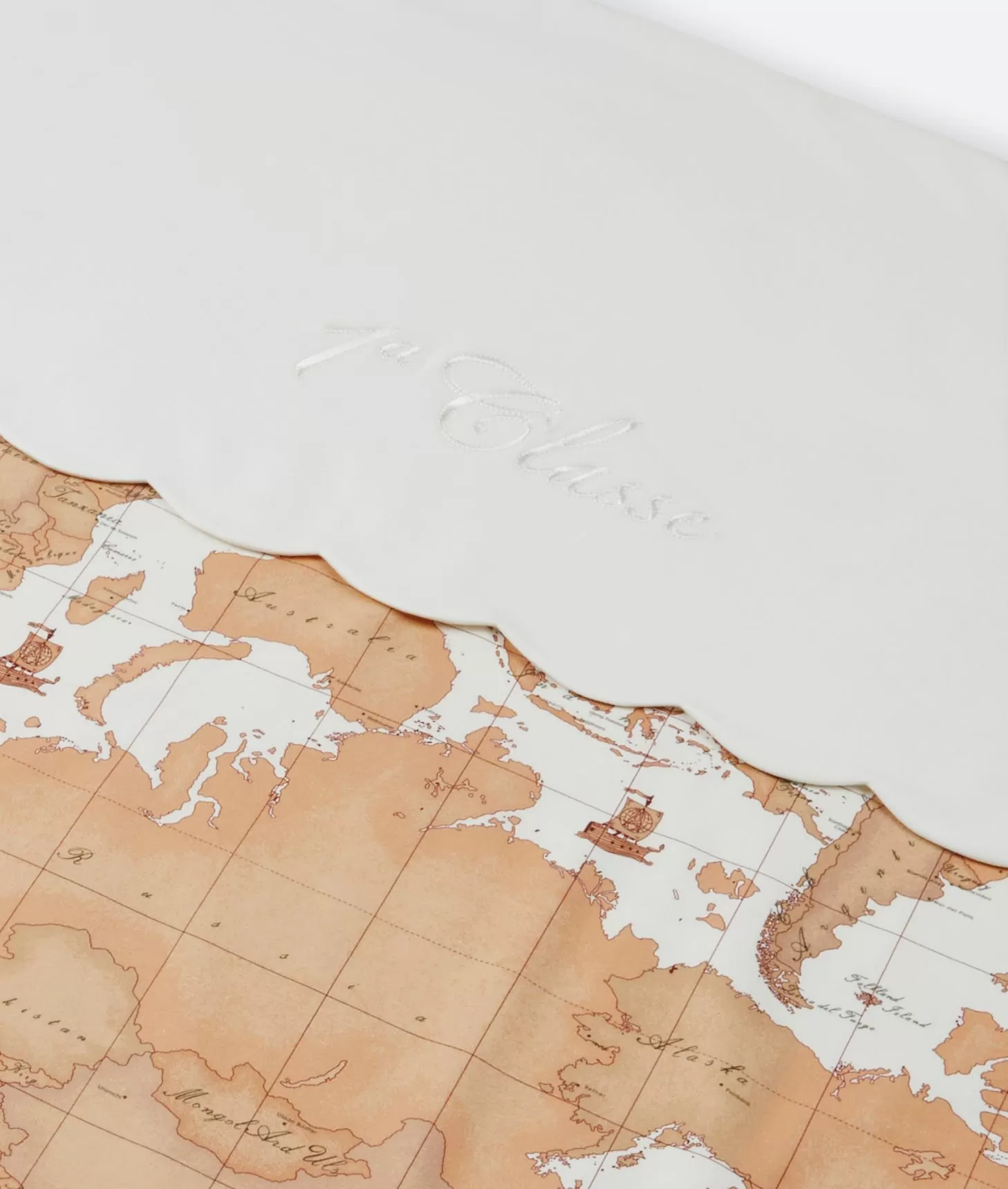 Alviero Martini 1a Classe Copertina Con Mappa Geo Classic Panna