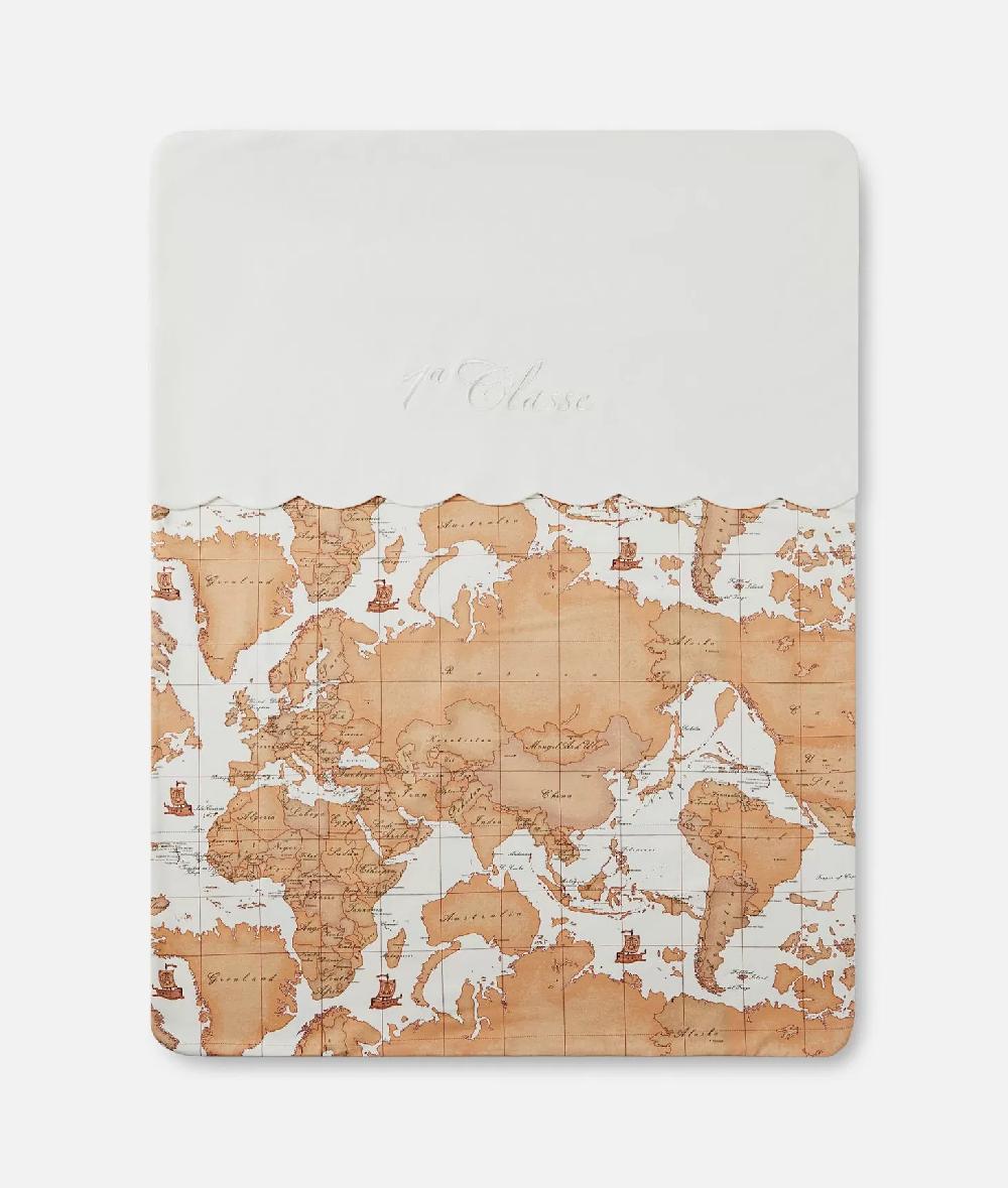 Alviero Martini 1a Classe Copertina Con Mappa Geo Classic Panna