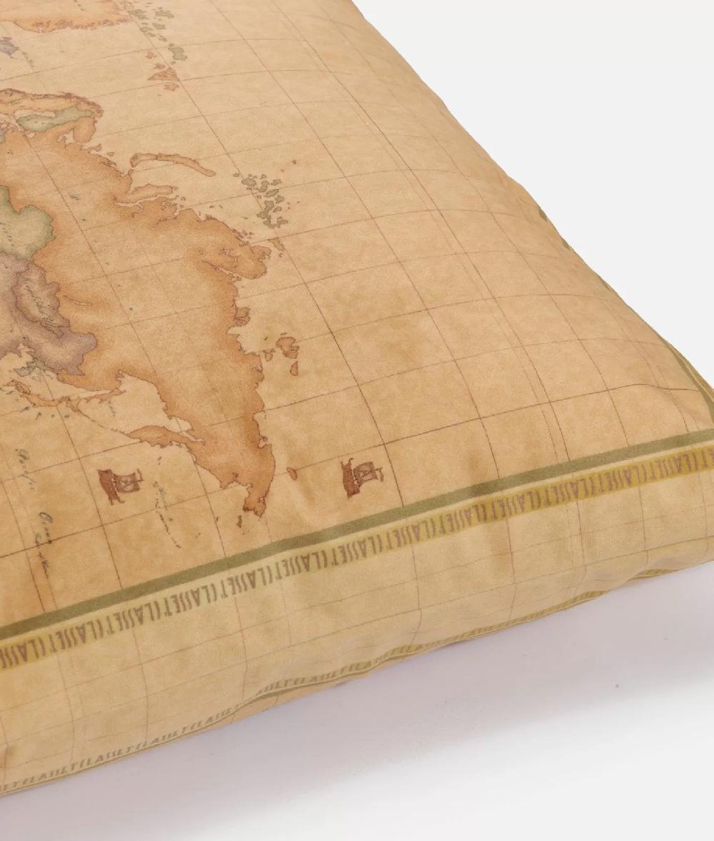 Alviero Martini 1a Classe Cuscino In Velluto Di Microfibra Stampa Geo Cornice