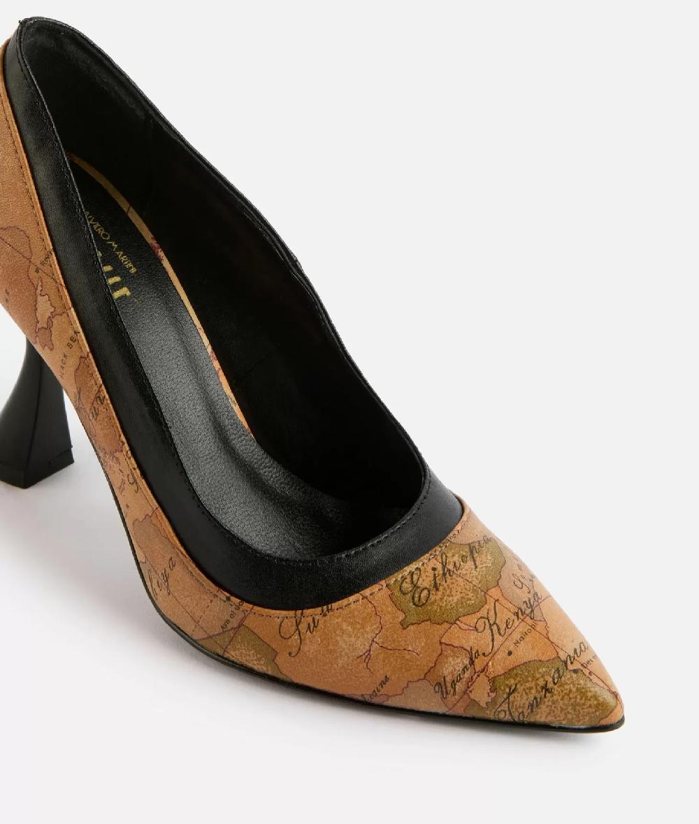 Alviero Martini 1a Classe Décolleté In Nappa Con Tacco A Rocchetto Geo Classic