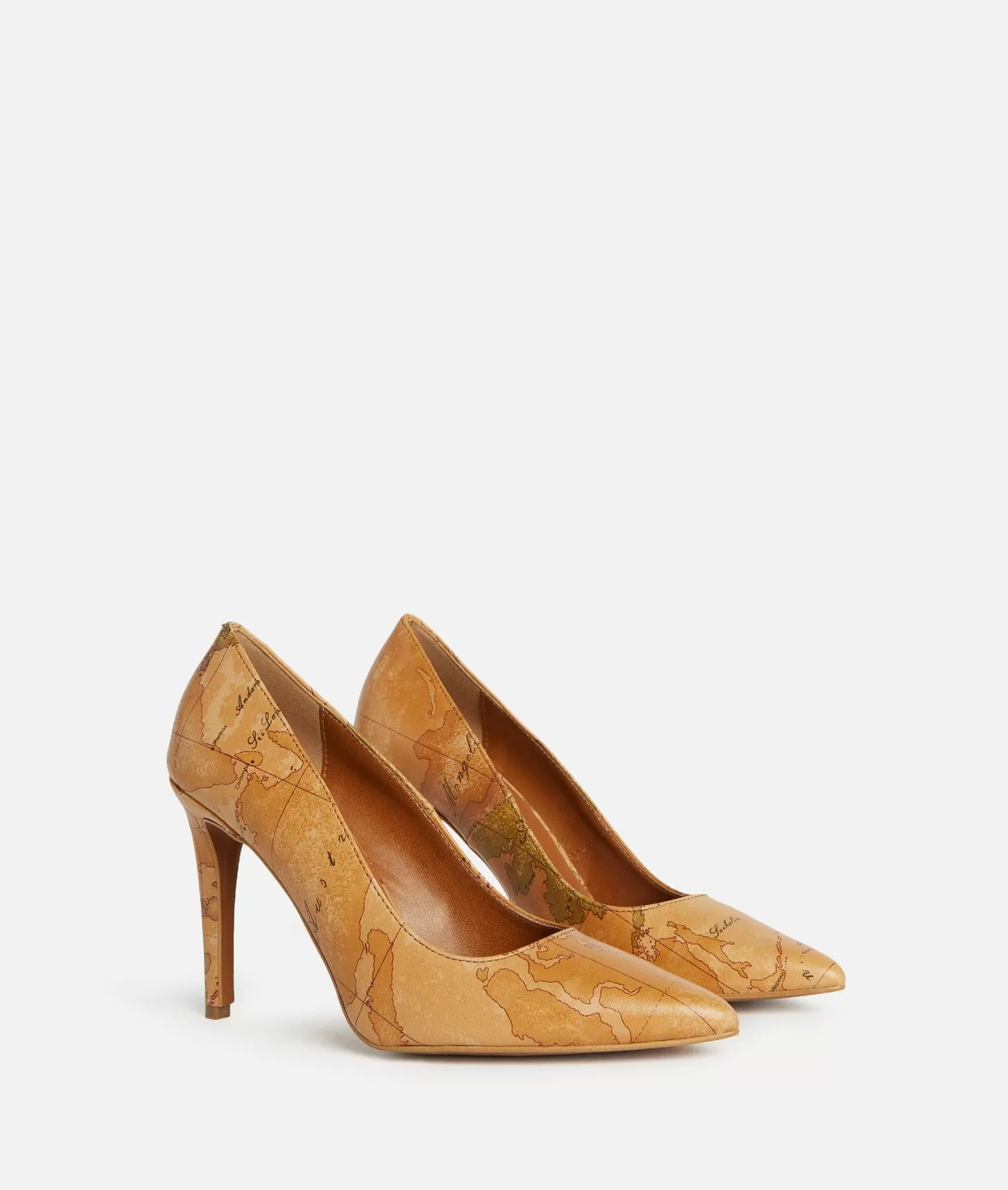 Alviero Martini 1a Classe Décolleté In Nappa Con Tacco Alto Stampa Geo Classic