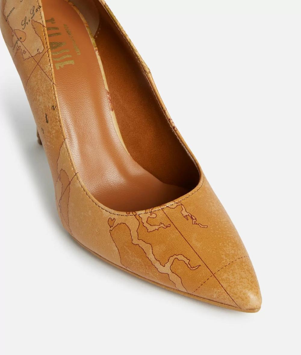 Alviero Martini 1a Classe Décolleté In Nappa Con Tacco Alto Stampa Geo Classic