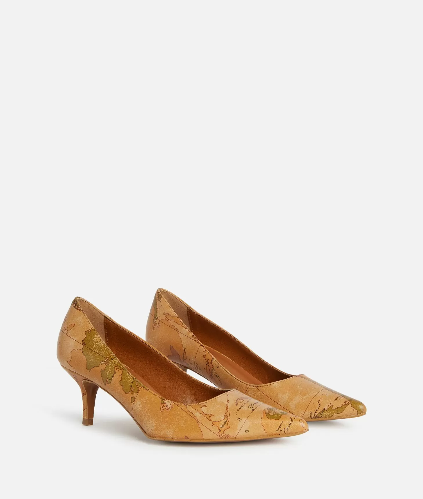 Alviero Martini 1a Classe Décolleté In Nappa Con Tacco Basso Stampa Geo Classic