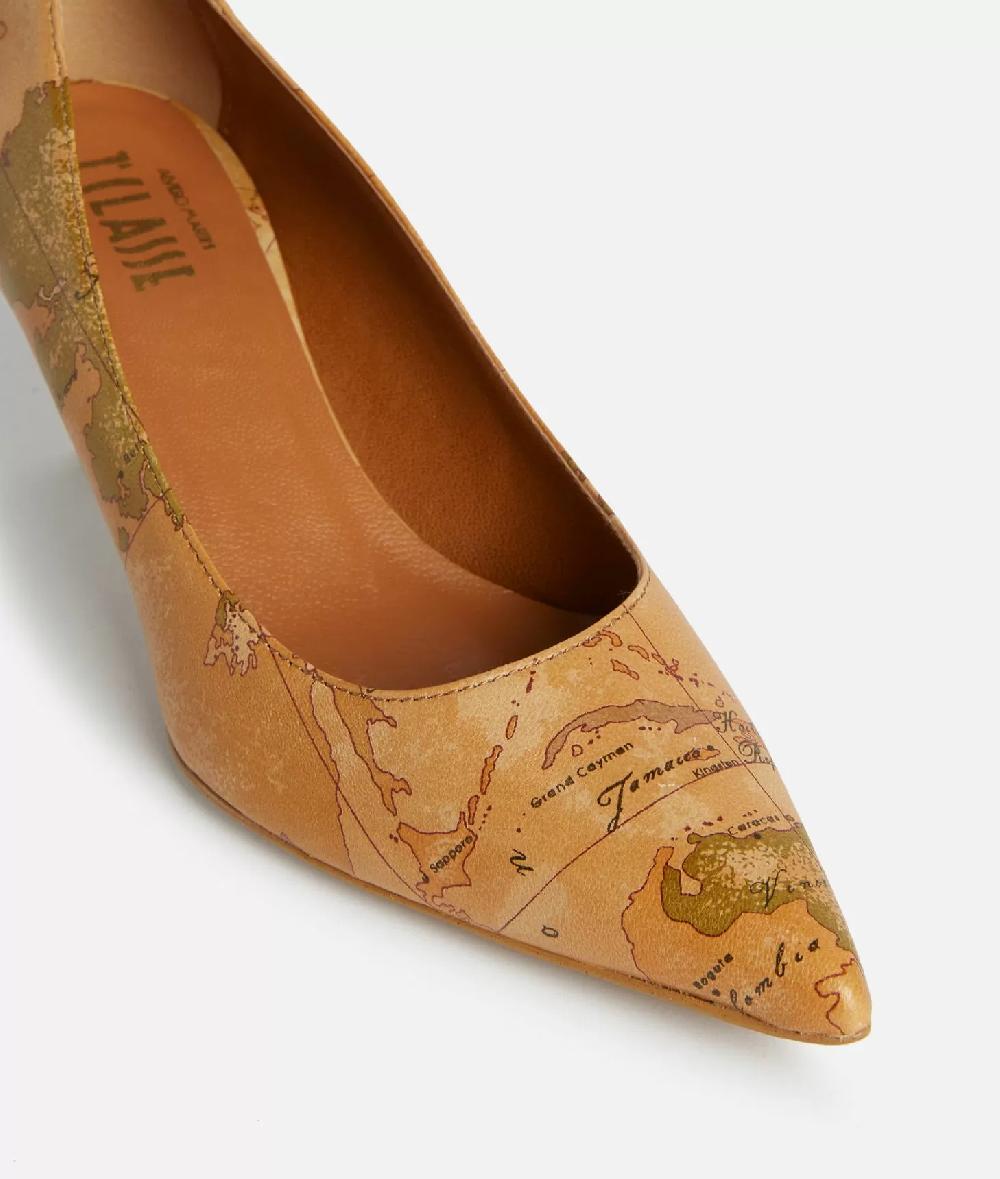 Alviero Martini 1a Classe Décolleté In Nappa Con Tacco Basso Stampa Geo Classic