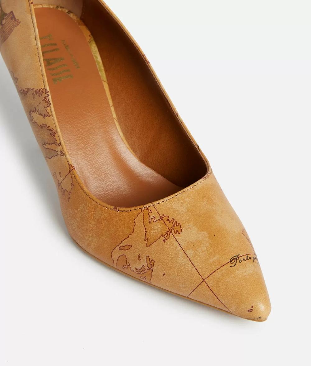 Alviero Martini 1a Classe Décolleté In Nappa Con Tacco Medio Stampa Geo Classic