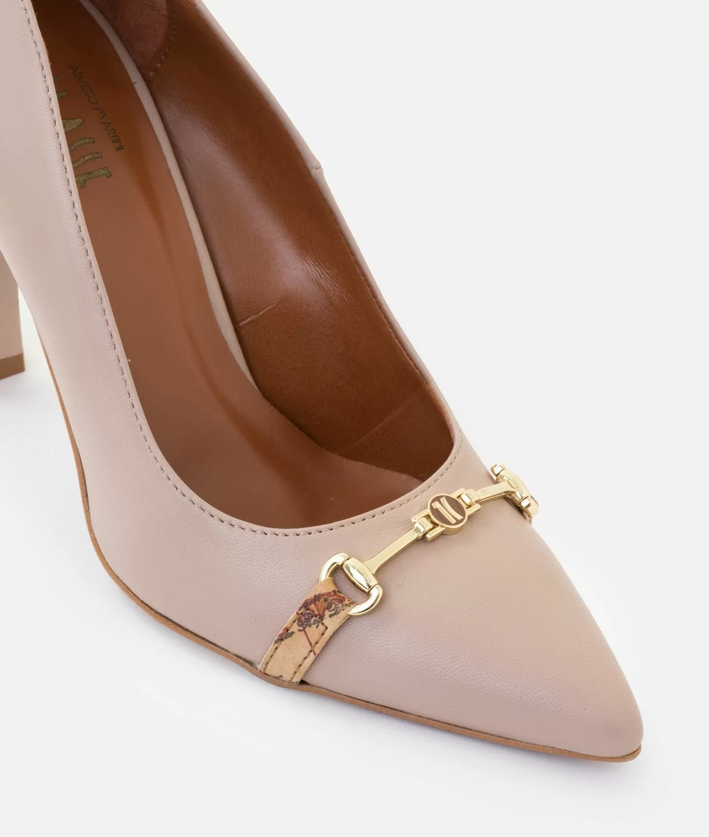 Alviero Martini 1a Classe Décolleté In Nappa Liscia Con Morsetto 1C Taupe Chiaro